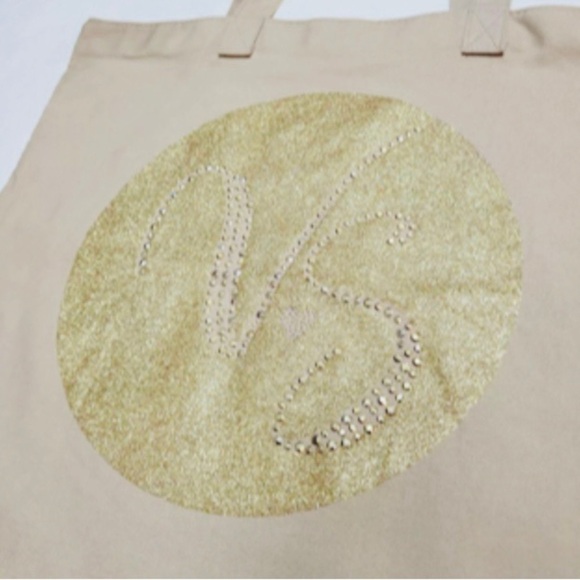 Victoria's Secret Gold and Tan Studded Tote Bag NWT - Picture 3 of 5